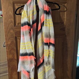 Striped Scarf with Neon Accents